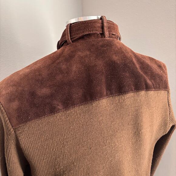 Vtg Repage Brown Suede Sweater Jacket Ladies XL Mens Medium Coat Grunge Retro - Picture 5 of 11